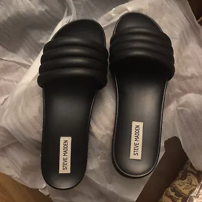 Steve Madden Puffer Platform Slides Sandals Womens Size 9.5 • $15