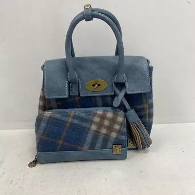 House Of Tweed Bag Purse Set Blue Plaid Check RMF52-RP • £13.50