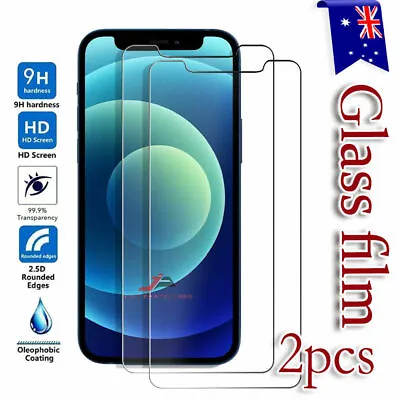 $4.99 • Buy 2 Tempered Glass Screen Protector For IPhone SE 6 6S 7 8 Plus X XR 11 12 13 Pro 
