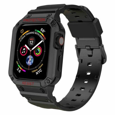 $15.29 • Buy For Apple Watch Band Case Rugged Bumper Strap IWatch SE Series 8 7 6 3 2 45 44mm