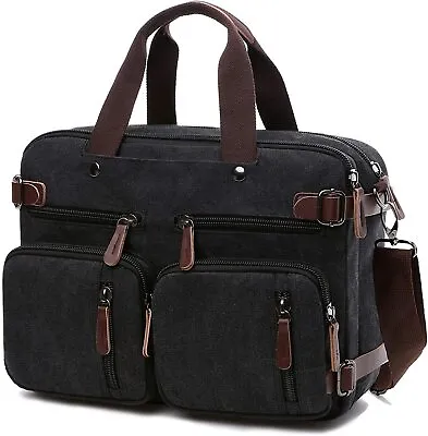 Men Canvas Work Bag Briefcase Laptop Shoulder Messenger Travel Bag Satchel • $56.30