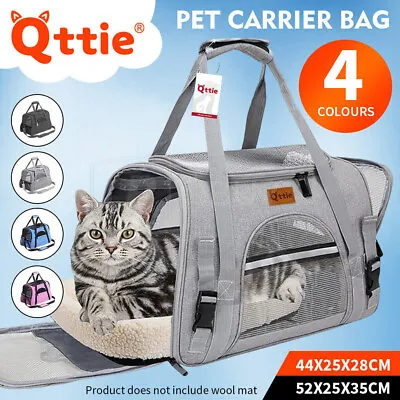 Qttie Pet Carrier Bag Portable Cat Kitten Dog Comfort Tote Travel Animal Cage • $27.89