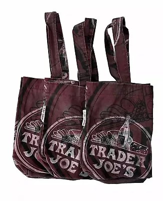 Set Of 3 Vintage  Trader Joe’s Reusable Cloth Tote Bag- Bread Wine & Grapes • $59.99