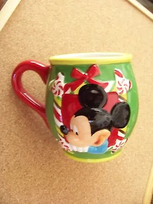 Disney Mickey Mouse Christmas Ceramic Mug Cup Long Crazing Cracks • $14