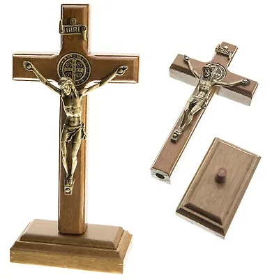 $16.50 • Buy 5.5  14cm Wood Standing Table Wall Cross Crucifix Home Altar Shrine Catholic