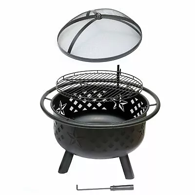 Outdoor Firepit BBQ Firebowl Landmann Crossfire Grill Poker Lid Included • £99.99