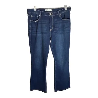 Levi’s 515 Women’s High Rise Boot Cut Jeans Size 16 Dark Wash Blue Denim Stretch • $15.29