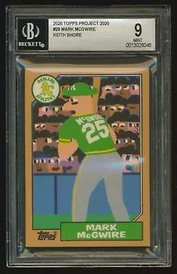 Topps PROJECT 2020 MARK MCGWIRE By Keith Shore BGS 9 MINT Card #28 • $40