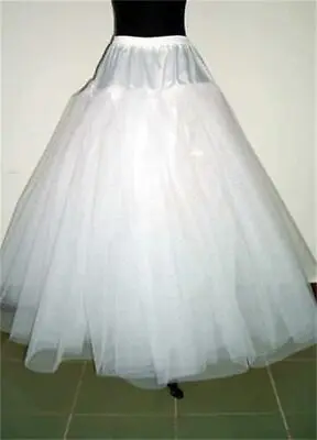 RULTA UK White 3-Layers Tulle Hoopless Wedding Dress Underskirt Petticoat J1 • £15.46