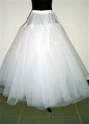 RULTA UK White 3-Layers Tulle Hoopless Wedding Dress Underskirt Petticoat JK • £18.01