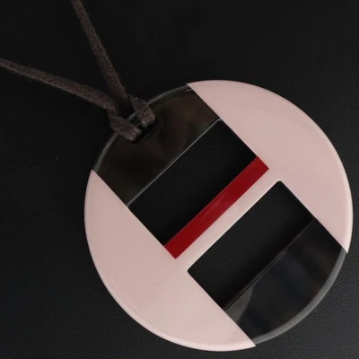$308 • Buy HERMES Necklace Brown/pink Buffalo Horn Women