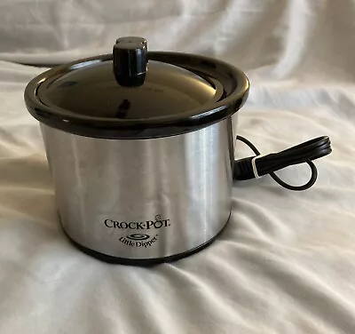 Crock-Pot Little Dipper Mini Slow Cooker 32041-BC Dip Pot Fondue Silver/Black • $13.18