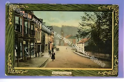 NICE 1913c STREET SCENE MACHYNLLETH POWYS Montgomeryshire WALES POSTCARD • £1.29