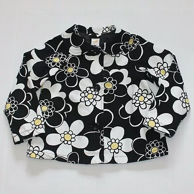 Gymboree Bee Chic Girl's Daisy Print Swing Coat Jacket Size XS 3 4 • $24.99