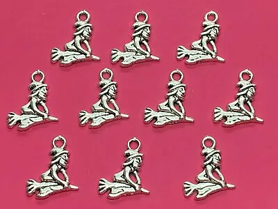 £1.35 • Buy Tibetan Silver Witch Charms - 10 Per Pack - Halloween