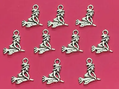 Tibetan Silver Witch Charms - 10 Per Pack - Halloween • £1.35