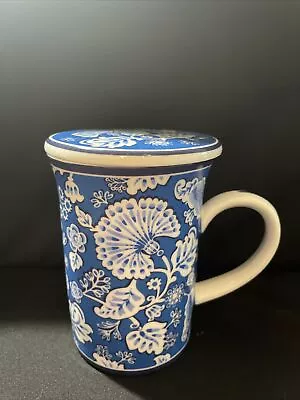 Vera Bradley BLUE LAGOON Coffee Mug Cup With Lid Microwave Dishwasher Safe  • $8.50