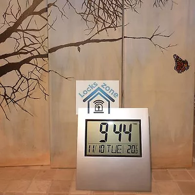  Nice Large LCD Digital Silver Clock Alarm Calender Temperature Office Desk Wall • £12.99