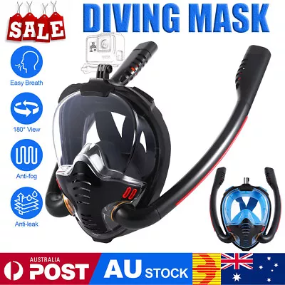 Full Face Snorkel Mask Swimming Breath Dry Diving Goggle Scuba Glass Anti-Fog AU • $19.34