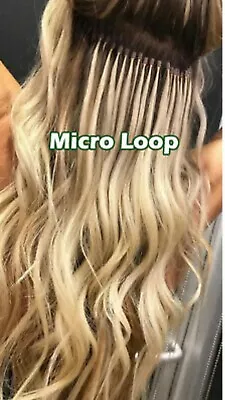 18  Straight MICRO LOOP Remy Human Hair Extensions- Pack 45 BLONDE.Super Saver💵 • $22