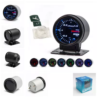 2  52mm 7 Color LED Car Auto Bar Turbo Boost Gauge Meter With  Holder • $33.91