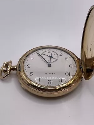 Antique 1925 ELGIN POCKET WATCH 17 Jewels Size 12s Gold Filled • $53