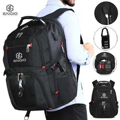 15.6  Men Extra Large Laptop Backpack USB  Anti Theft Travel School Business Bag • $24.79