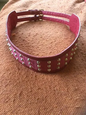 £0.99 • Buy Thick Faux Leather Heavy Studded Red Fashion Belt 32” - 36” Waist Fancy Dress Gc