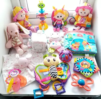 Bundle Baby Girl Sensory Toys Soft Toys Clothbook Rattles Lamaze Mamas & Papas • £8.50