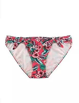 Ladies XS Marie Meili Bikini Bottoms Swim Swimsuit Bottom Bright Coral Palm NWT • £4.82