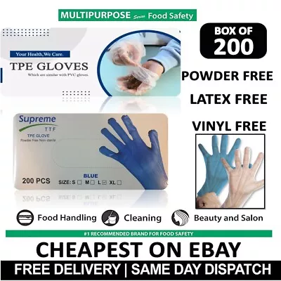£0.99 • Buy 👍BOX OF 200👍Disposable Gloves Powder Latex Vinyl Free Work Tattoo Food Medical