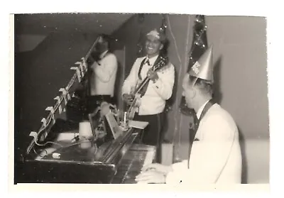 Vintage Photo Rocking 1960's Band Wearing New Year Eve's Party Hats R157F • $5