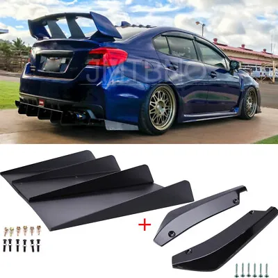 For Subaru WRX STI Rear Diffuser 4 Fins Bumper Splitter Spoiler Lower Lip Canard • $75.59