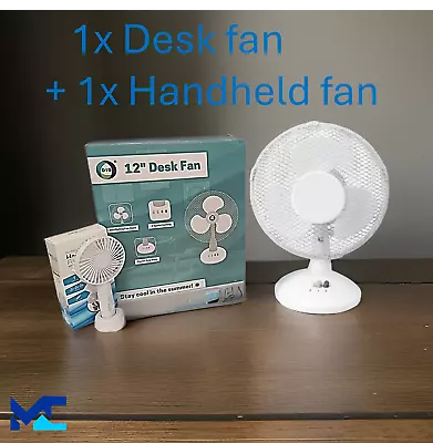 12” Floor Standing Pedestal Fan Oscillating Table Desk Cooling 3 Speed  • £20.99