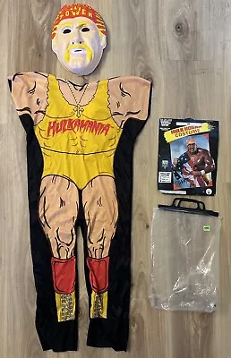 Vintage Hulk Hogan Costume W/ Mask Halloween 1991 Kids Medium (8-10) Small Crack • $44.99