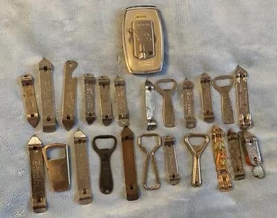 Vintage Advertisement Bottle Openers Lot Of 23 With One Dale Ernhardt Jr.Lighter • $17.99