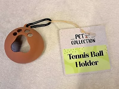 Pet Collection Dog Toy Tennis Ball Holder With Clip Brand New Brown • £3