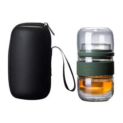 Drinking Bottle Travel Glass Tea Set Tea Filter Cup Set Glass Tea Strainer Cup • $18.69