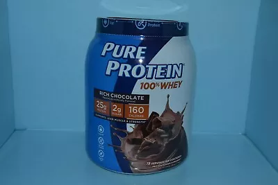 Pure Protein 100% Whey Protein Powder Rich Chocolate 25g Protein 1.75 Lb 10/24 • $30