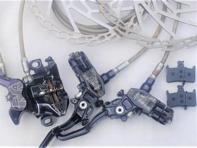 £259 • Buy Hope Tech Evo 2 M4 Black Brakes Brakeset New Pads E4 V4 X2 Shimano Xt Xtr Sram