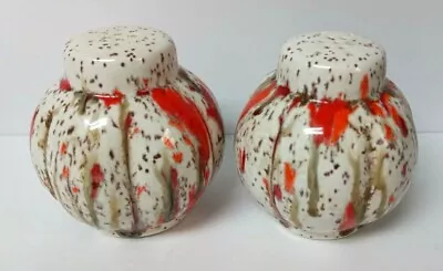 MCM Mid Century Modern Ceramic Splatter Ware Salt & Pepper Shakers Splatterware • $24.99