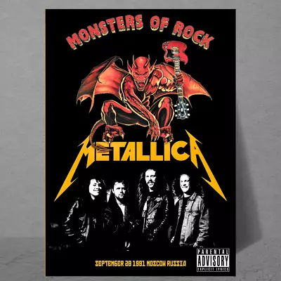 Monsters Of Rock Metallica Vintage Concert Poster - Rare Collectible Memorabilia • $28.77