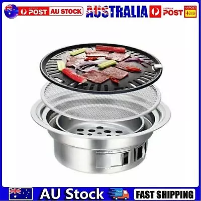 Korean Style Table Charcoal Portable BBQ Grill Camping Outdoor W/Net Plate AU • $32.29