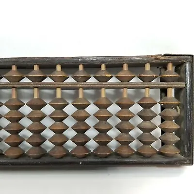 Well Used Japanese Soroban Abacus 27 Digits 1/5 Distressed Patina Character Vtg • $42.99