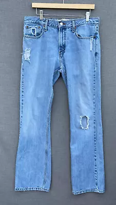 Levis 527 Jeans Mens 34x34 Distressed Low Rise Bootcut Rancher Cowboy Western • $32.88