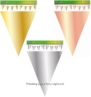 10m / 32ft Triangle Foil Flag Bunting Banner Birthday Party Baby Shower Decor • £2.24