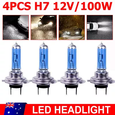 2/4PCS 12V H7 100W Xenon White 6000K Halogen Car Head Light Lamp Globes Bulbs • $17.45