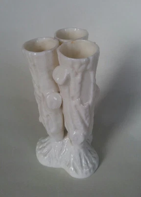 £12 • Buy Rare Parian Ware Three Tree Trunk Branch Stem Vase Belleek Style 13.5cm Tall