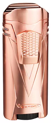 Rose Gold Satin Vector Ironquad Quad Flame Jet Torch Cigar Butane Lighter - 9310 • $54.95