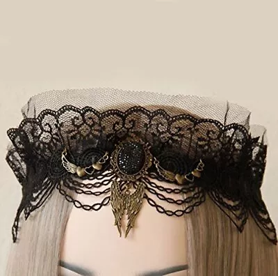 Tage Lolita Halloween Vintage Gold Lace Christmas Night Festival Party Gothic Cr • $12.25